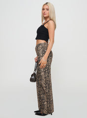 Pezzi Mid Rise Straight Leg Jeans Leopard