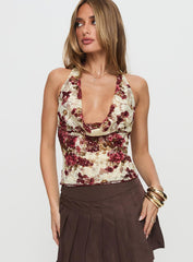 Capulet Halter Cowl Top Floral